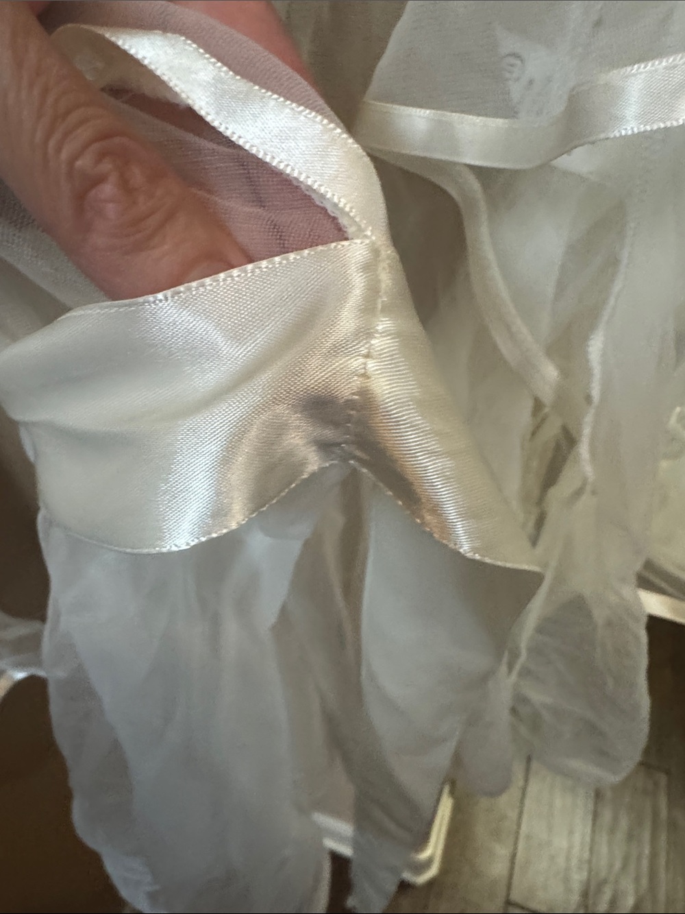 Chiffon Ruffled Sheer Robe - Cream by - Picture 5 of 6